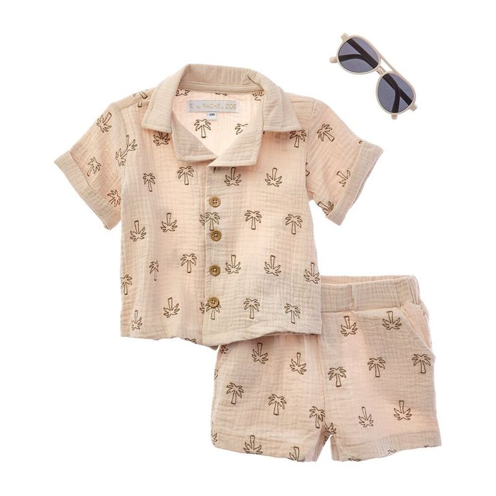 Rachel Zoe Baby-Boys  3Pc Top & Short Set, Brown